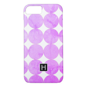 Coque Case-Mate Pour iPhone Cercles violets modernes   Monogramme