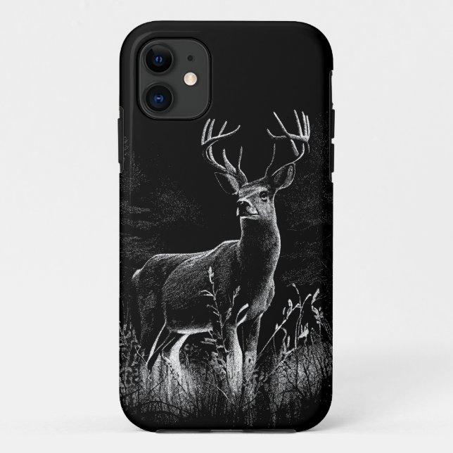 Coques Case-Mate iPhone Cerf aux bois encadrés par le champ et l'arbre (Dos)