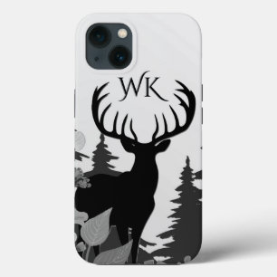 Case-Mate iPhone Case Cerf avec grand rack hors de la forêt Monogramme