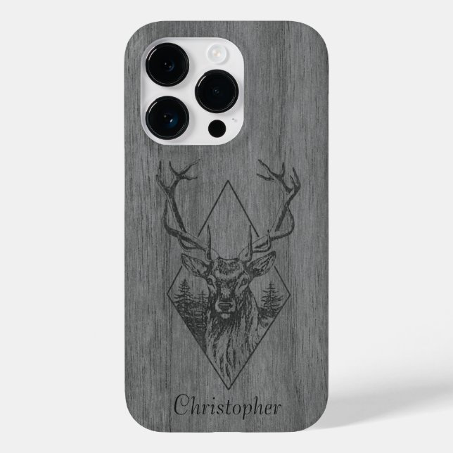 Coques Case-Mate iPhone Cerf - bois gravé - bois (Verso)