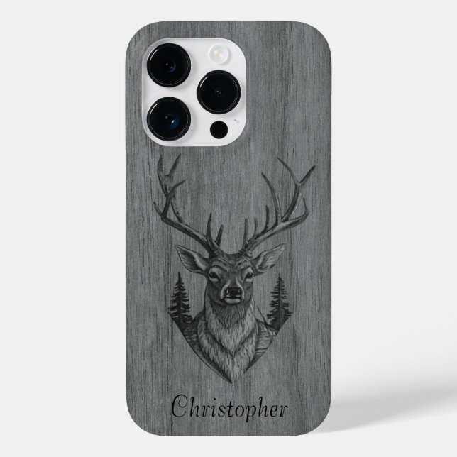 Coques Case-Mate iPhone Cerf - bois gravé - bois (Verso)