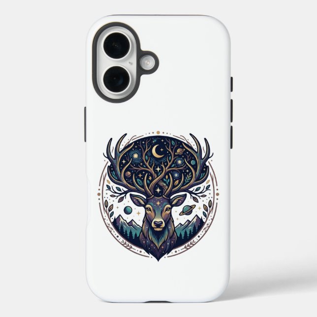 Coques Case-Mate iPhone Cerf Céleste Lune et Étoile Art Mystique (Verso)