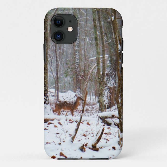 Coques Case-Mate iPhone Cerf dans la chute de neige (Dos)
