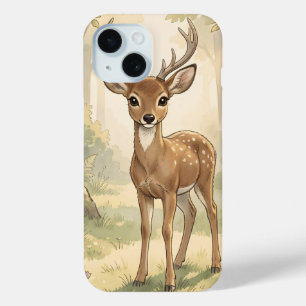 Coque Case-Mate iPhone Cerf mignon vintage dans la forêt