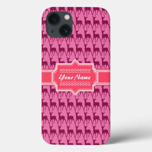 Coque Case-Mate iPhone Cerf rose chaud, Nom personnalisé