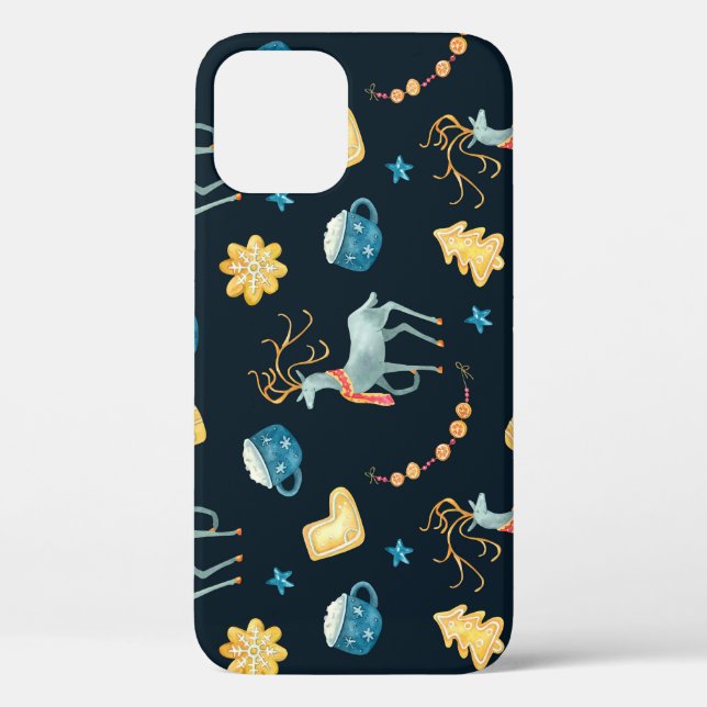 Coques Case-Mate iPhone Cerfs de Noël : Aquarelle Motif sans ambages (Verso)