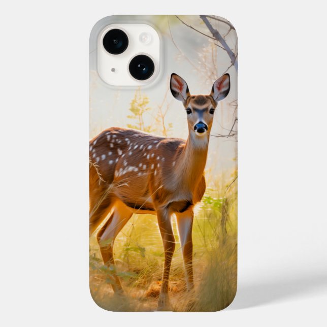 Coques Case-Mate iPhone Cerfs Élégants dans la Forêt Dessin Naturel (Verso)