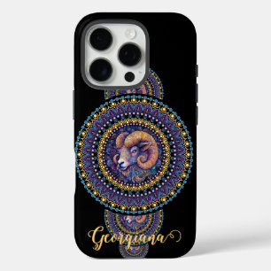 Coque iPhone 16 Pro Cerises murales personnalisées Mandala ornemental