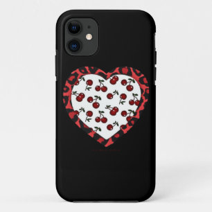 Coque Case-Mate iPhone Cerises RAB Imprimé Léopard Cœur Rockabilly