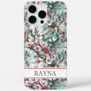 Coque iPhone 16 Pro Max Cerisiers en Fleurs Imprimé Sakura Monogrammé