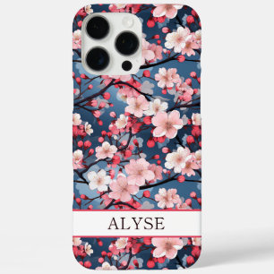 Coque iPhone 16 Pro Max Cerisiers en Fleurs Sakura Japonais Monogramme