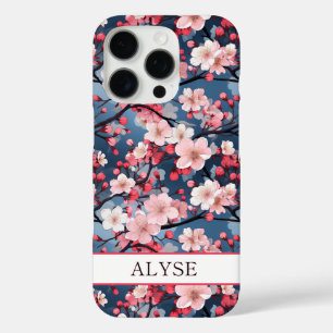 Coque iPhone 16 Pro Cerisiers en Fleurs Sakura Japonais Monogrammés