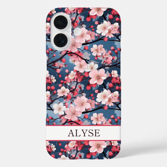 Coques Case-Mate iPhone Cerisiers Fleuris Sakura Japonais Monogrammés (Verso)