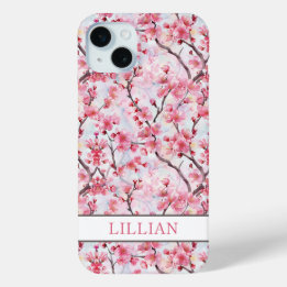 Coque Case-Mate iPhone Cerisiers Fleuris Sakura Monogrammés