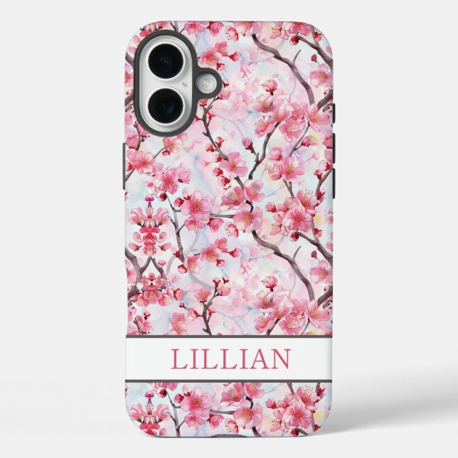 Coques Case-Mate iPhone Cerisiers Fleurs de Sakura Monogramme (Verso)