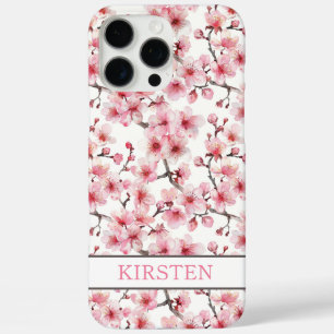 Coque iPhone 16 Pro Max Cerisiers Motif Sakura Monogrammé