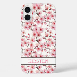 Coque Pour iPhone 16 Plus Cerisiers Motif Sakura Monogrammé