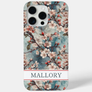 Coque Case-Mate iPhone Cerisiers Teinte Sakura Imprimé Monogrammé