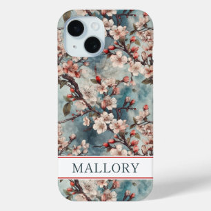 Coque Case-Mate iPhone Cerisiers Teinte Sakura Imprimé Monogrammé