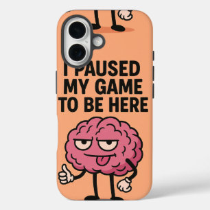 Coque Pour iPhone 16 "Cerveau De Jeu Suspendu - Mode Jeu Activé"