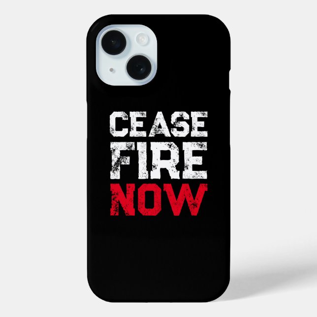 Coques Case-Mate iPhone Cessez le feu Maintenant blanc rouge noir grunge a (Verso)
