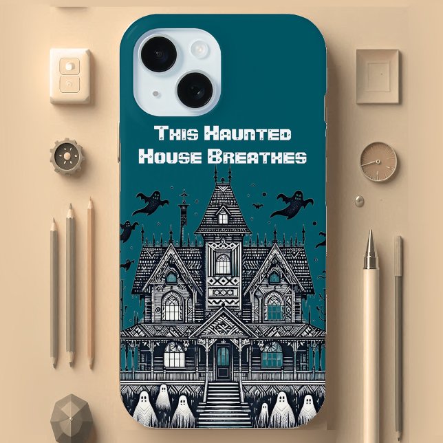 Coques Case-Mate iPhone Cette Maison Hantée Respire Vibes Éffrayantes Espr (This Haunted House Breathes Spooky Vibes Spirits Case-Mate iPhone Case)