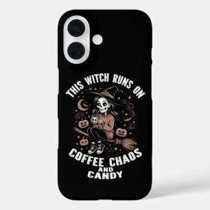 Coque Pour iPhone 16 Cette sorcière tourne sur le café, le chaos et les