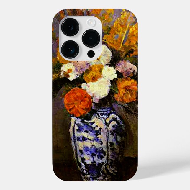 Coques Case-Mate iPhone Cezanne - Dahlias dans un vase Delft (Verso)