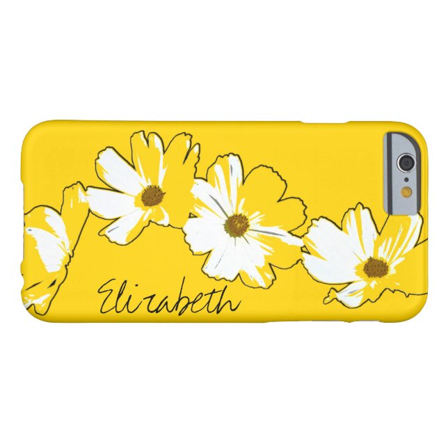 Coques Case-Mate iPhone Chaîne de marguerite jaune personnalisée (Dos Horizontal)