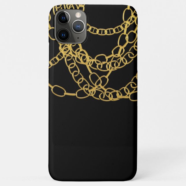 Coques Case-Mate iPhone Chaîne d'Hip hop noirs Gold Chains (Dos)
