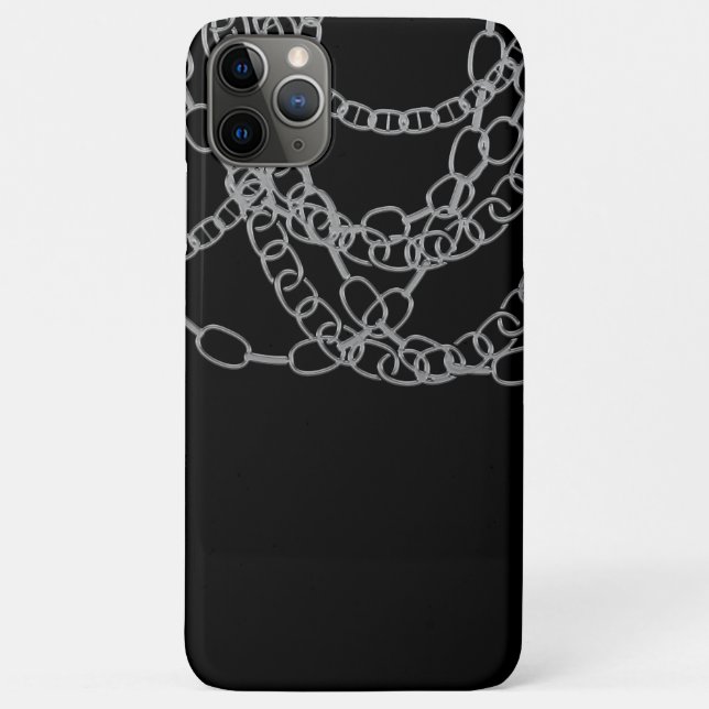 Coques Case-Mate iPhone Chaîne Hip Hop Noire Chaînes Argentées (Dos)
