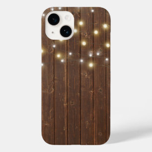 Coque Case-Mate iPhone Chaîne lumineuse sur bois de chêne