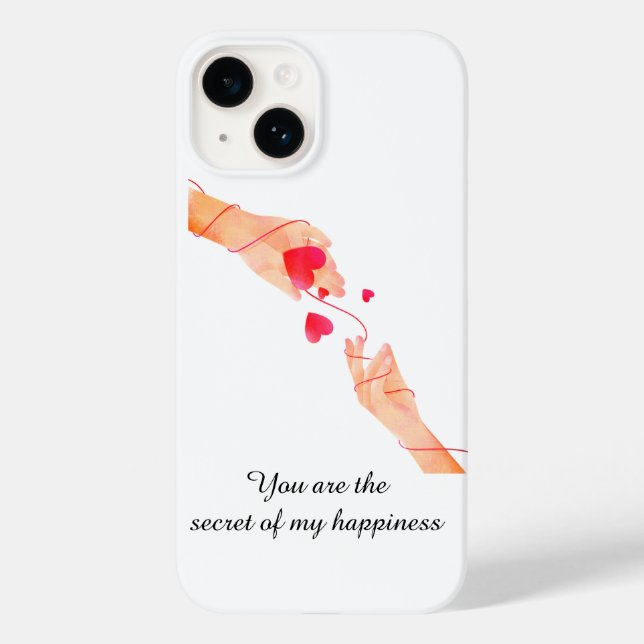 Coques Case-Mate iPhone "Chaîne romantique rouge des mains et des coeurs d (Verso)
