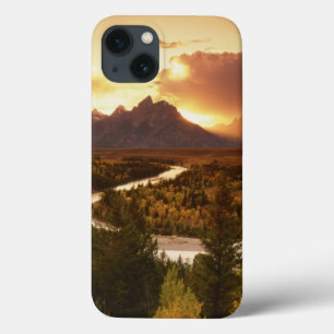 Coques Pour iPhone Chaîne Teton au coucher du soleil, depuis la riviè