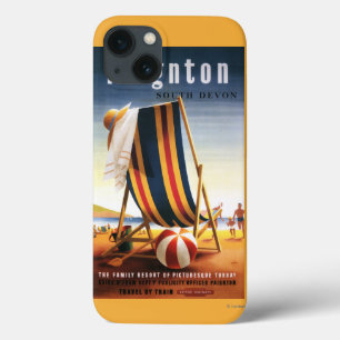 Coque Case-Mate iPhone Chaise de plage de chemins de fer et affiche