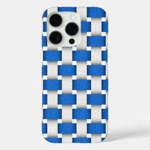 Coque iPhone 16 Pro Chaise de plage tissée bleu et blanc Design de tis