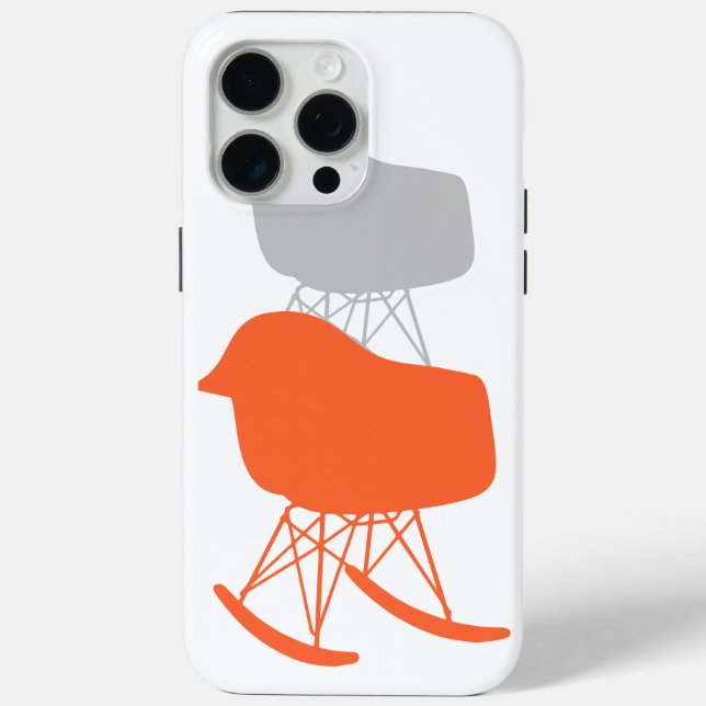 Coques Case-Mate iPhone Chaise silhouette grise motif milieu du siècle (Verso)
