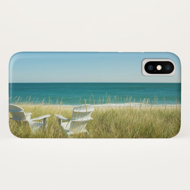 Coques Case-Mate iPhone Chaises d'Adirondack dans les dunes (Dos (Horizontal))