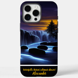 Coque iPhone 16 Pro Max Chaleureuse cascades nocturnes avec une touche per