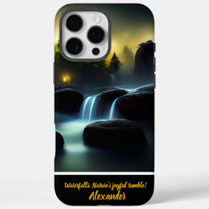Coque iPhone 16 Pro Max Chaleureuse cascades nocturnes avec une touche per