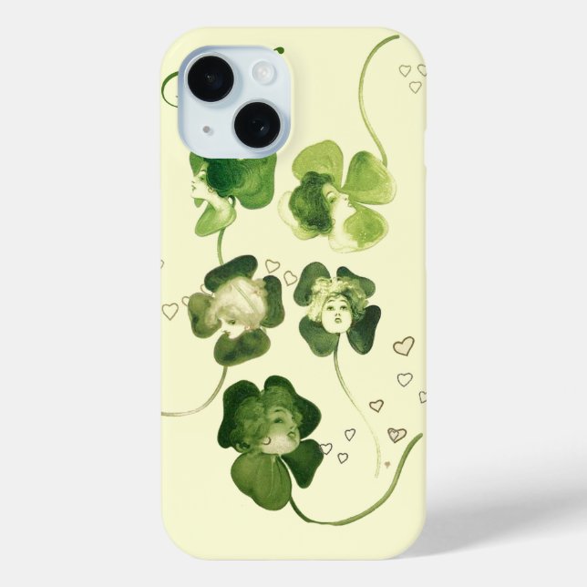 COQUES Case-Mate iPhone CHALEUREUSES SHAMROCKS VERTS AVEC LE MONOGRAM DES  (Verso)