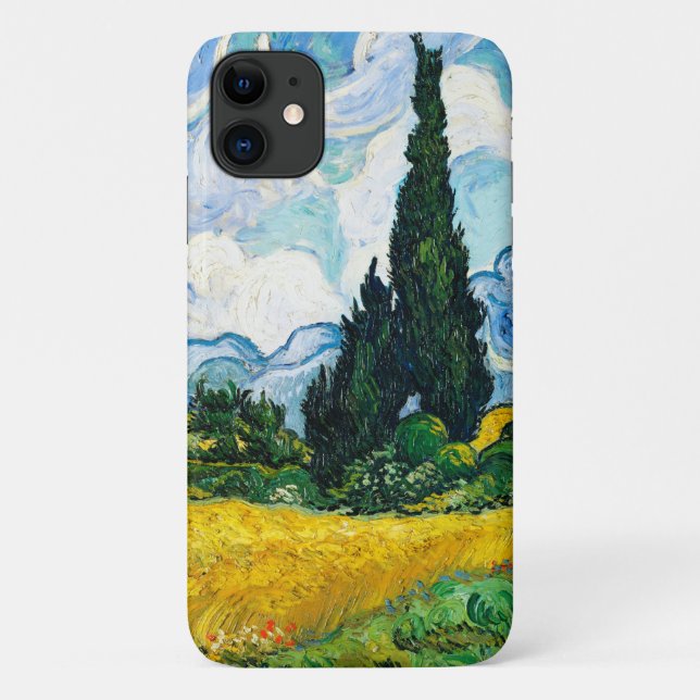 Coques Case-Mate iPhone Champ de blé avec cyprès de Vincent Van Gogh (Dos)