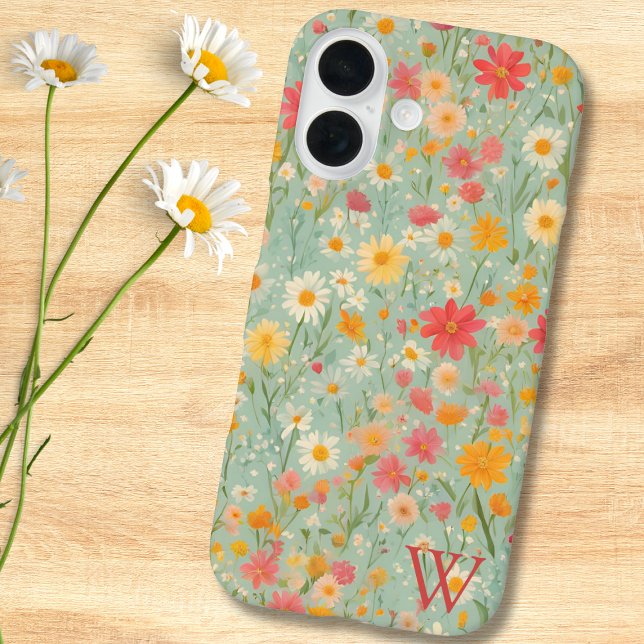 Coques Case-Mate iPhone Champ de fleurs sauvages à l'aquarelle (Créateur téléchargé)