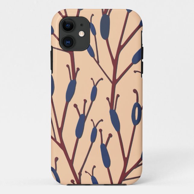 Coques Case-Mate iPhone Champ de queues de chat sur fond pêche (Dos)