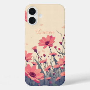 Coque Pour iPhone 16 Plus Champ floral rose doux