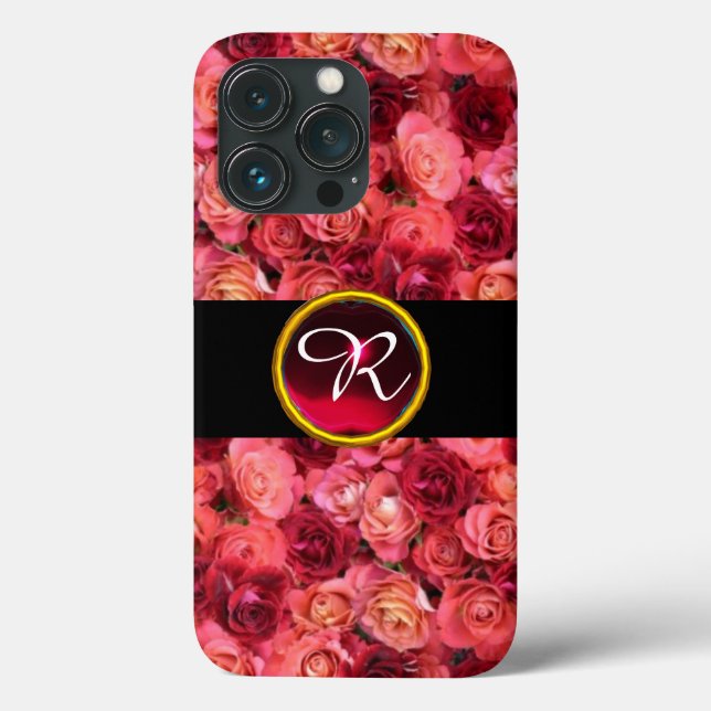 COQUES Case-Mate iPhone CHAMP ROSE ROSE ROSE ROSE ROSE ROSE ROUGE, MONOGRA (Verso)