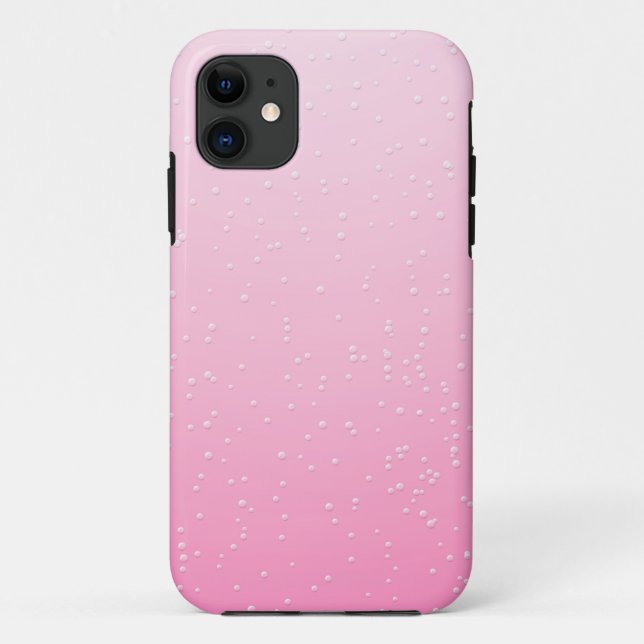 Coques Case-Mate iPhone Champagne rose avec minuscules bulles Art Arrière  (Dos)
