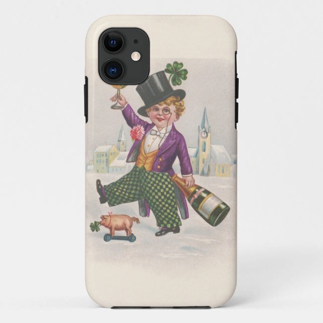 Coques Case-Mate iPhone Champagne vintage Shamrock Jour de la Saint Patric (Dos)