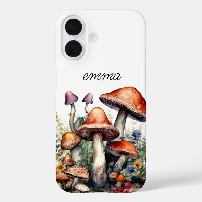 Coques Case-Mate iPhone Champignons de forêt enchantés Personnalisé (Verso)