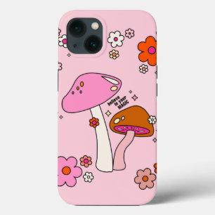 Case-Mate iPhone Case Champignons Et Fleurs De Couleur Rétro Rose